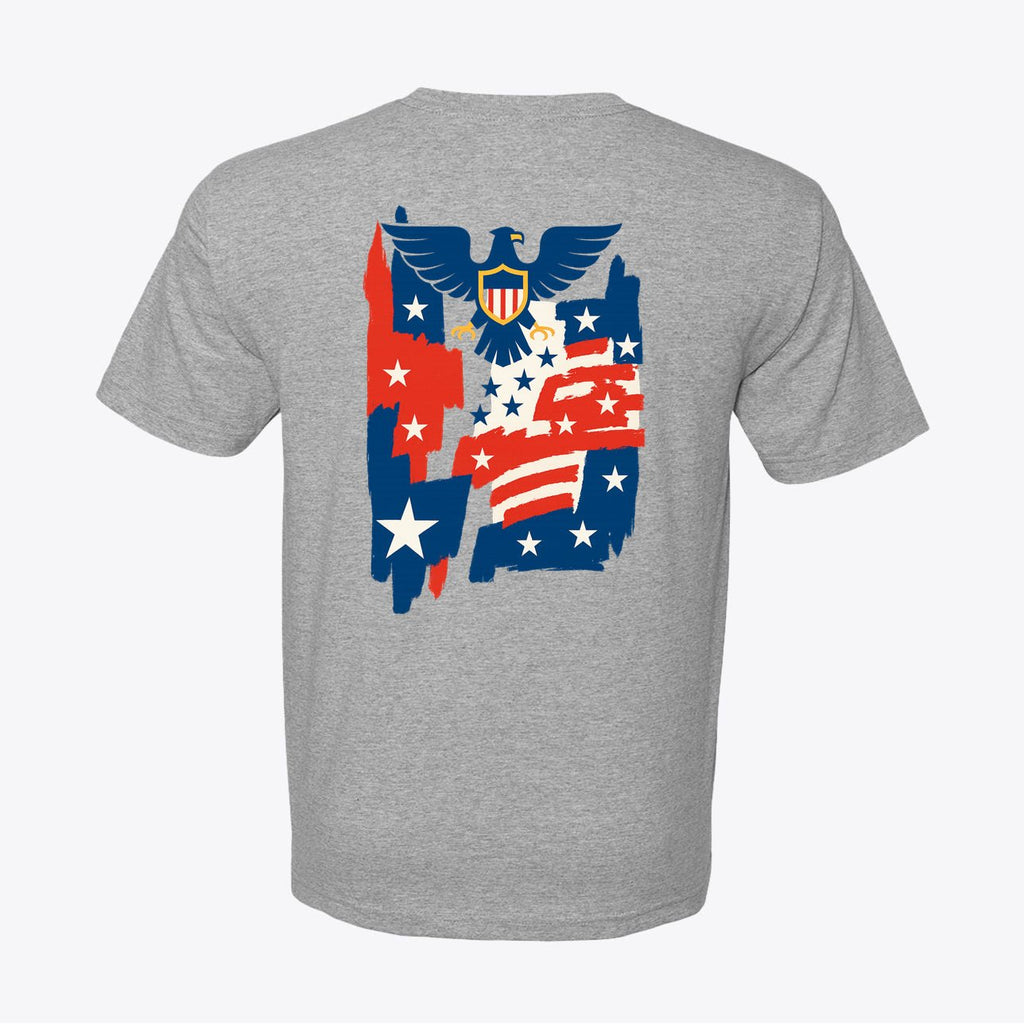 100% American Made Urban Patriot Brushstroke Tee - Union Sewn Eagle Flag Shirt - Unisex - My Maga Swag