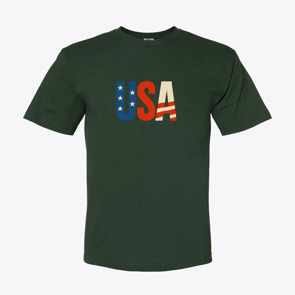 100% American Made Urban Patriot Brushstroke Tee - Union Sewn Eagle Flag Shirt - Unisex - My Maga Swag