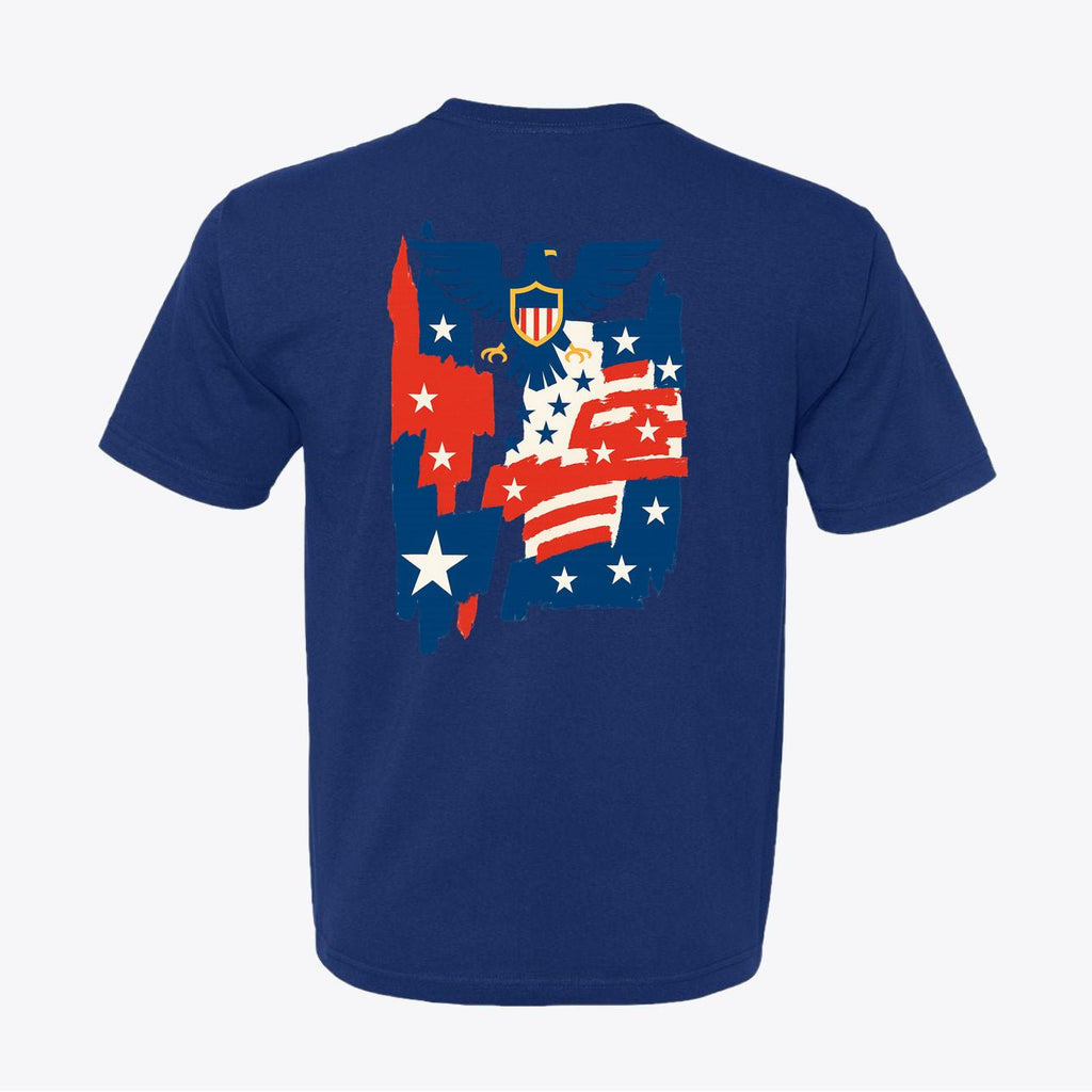 100% American Made Urban Patriot Brushstroke Tee - Union Sewn Eagle Flag Shirt - Unisex - My Maga Swag