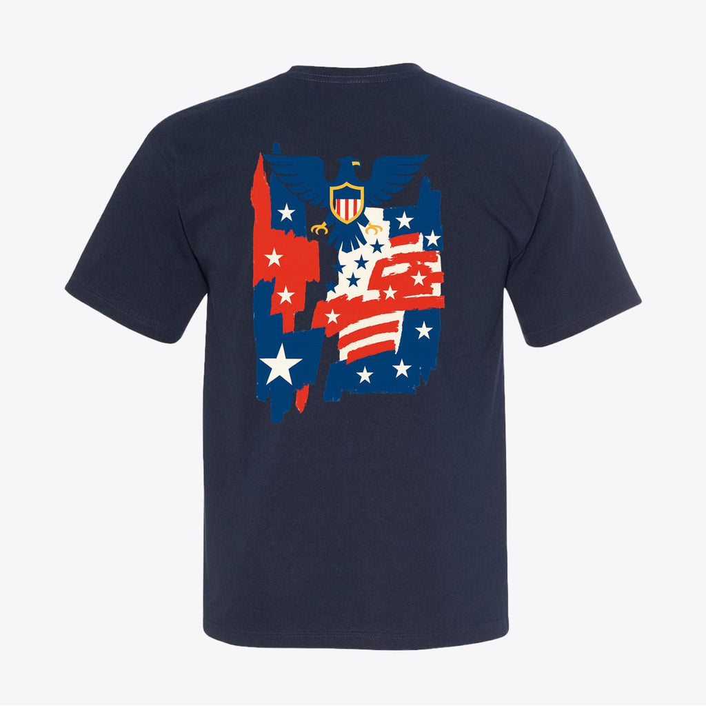 100% American Made Urban Patriot Brushstroke Tee - Union Sewn Eagle Flag Shirt - Unisex - My Maga Swag