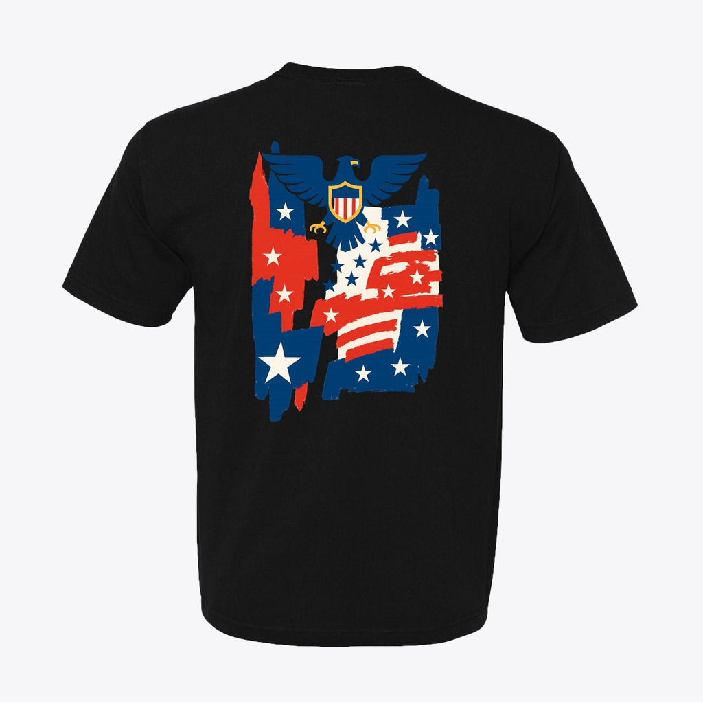 100% American Made Urban Patriot Brushstroke Tee - Union Sewn Eagle Flag Shirt - Unisex - My Maga Swag