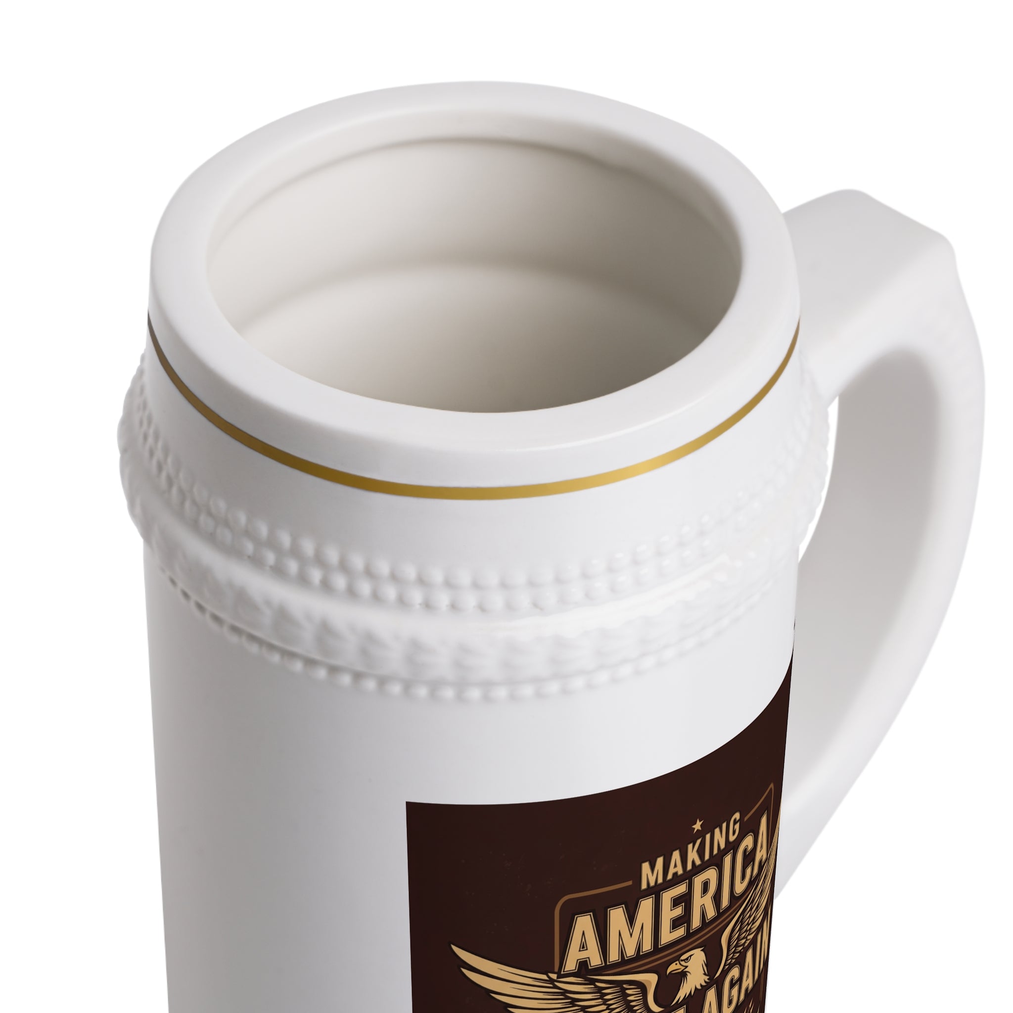 Patriotic MAGA Beer Stein | Trump America First Drinkware