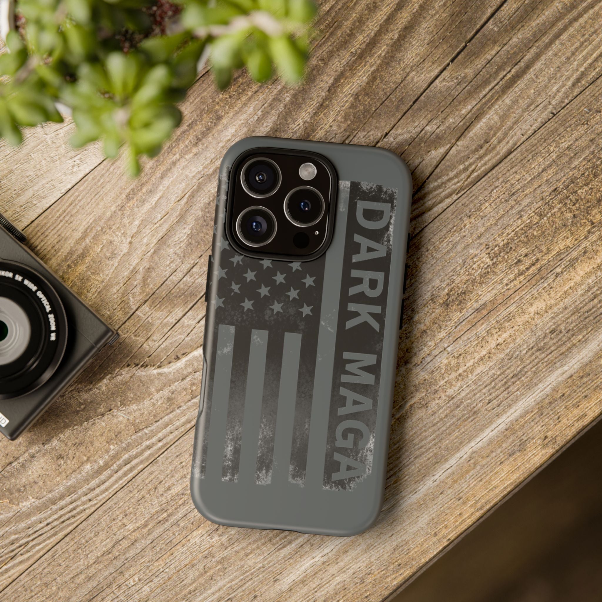 DARK MAGA Trump Phone Case | Patriotic America First Distressed Flag