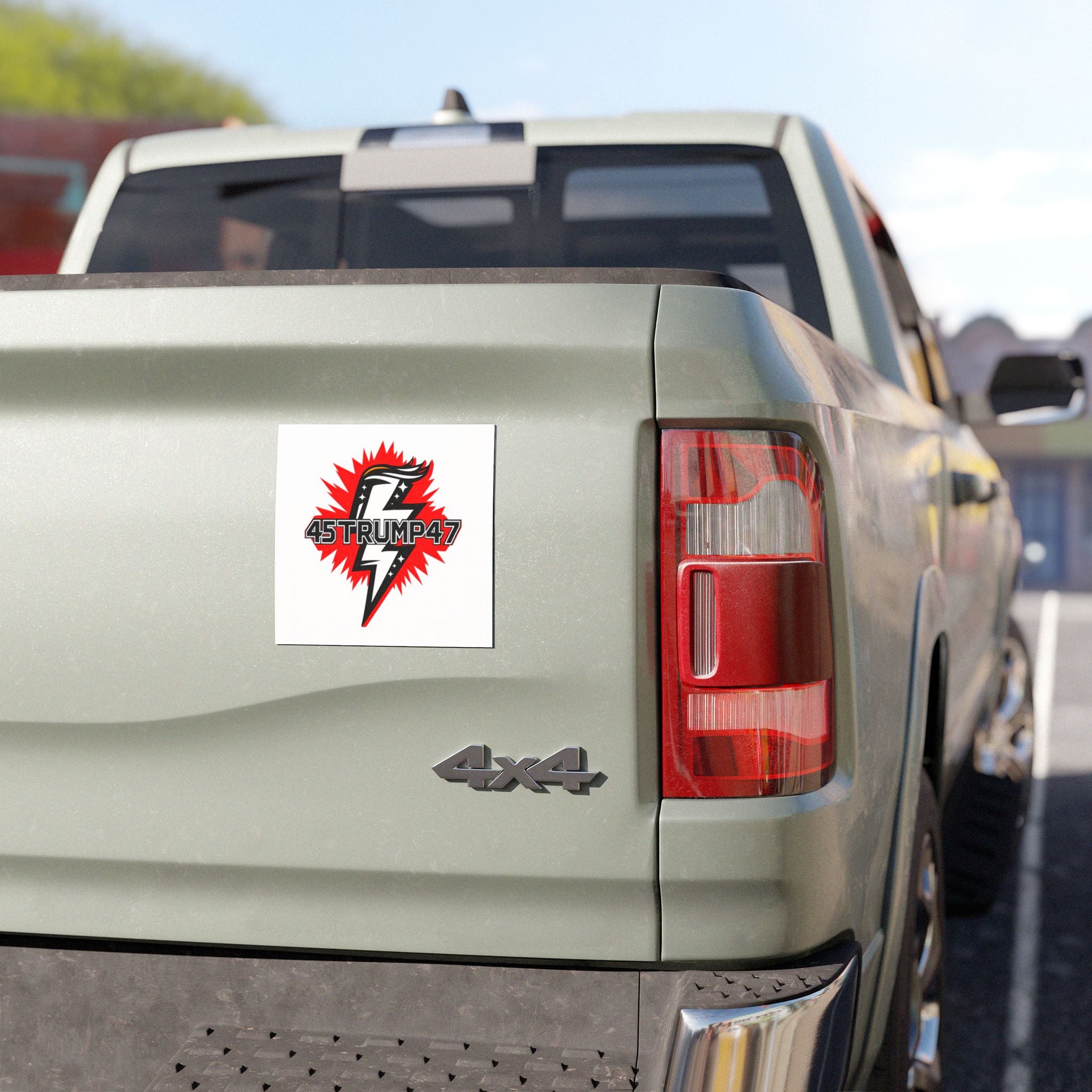 45TRUMP47 Lightning Bolt Magnet Bumper Sticker - 5x5 Inch Weatherproof Political Car Decal