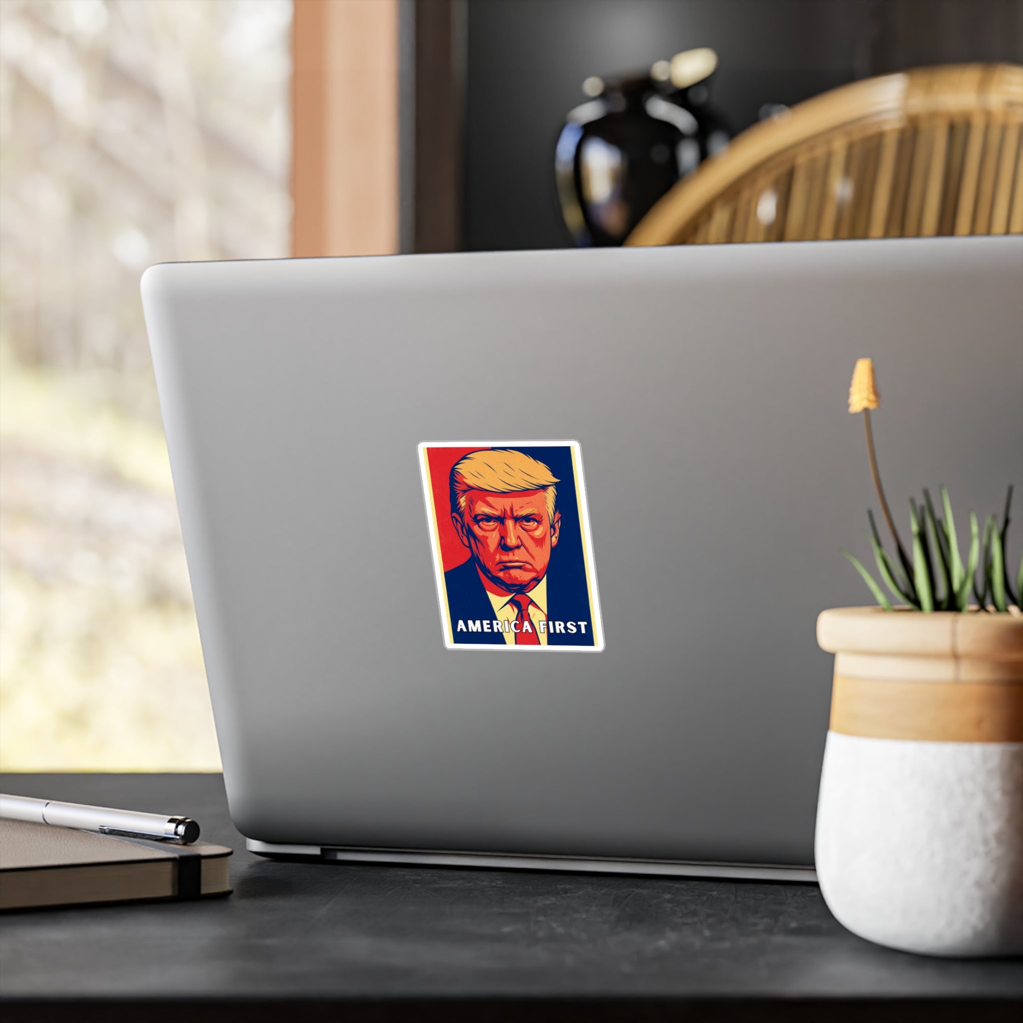Trump America First Sticker - America First Patriotic Decal - Political Campaign Vinyl Sticker
