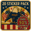 20 Sticker Mega MAGA Mega Pack - My Maga Swag