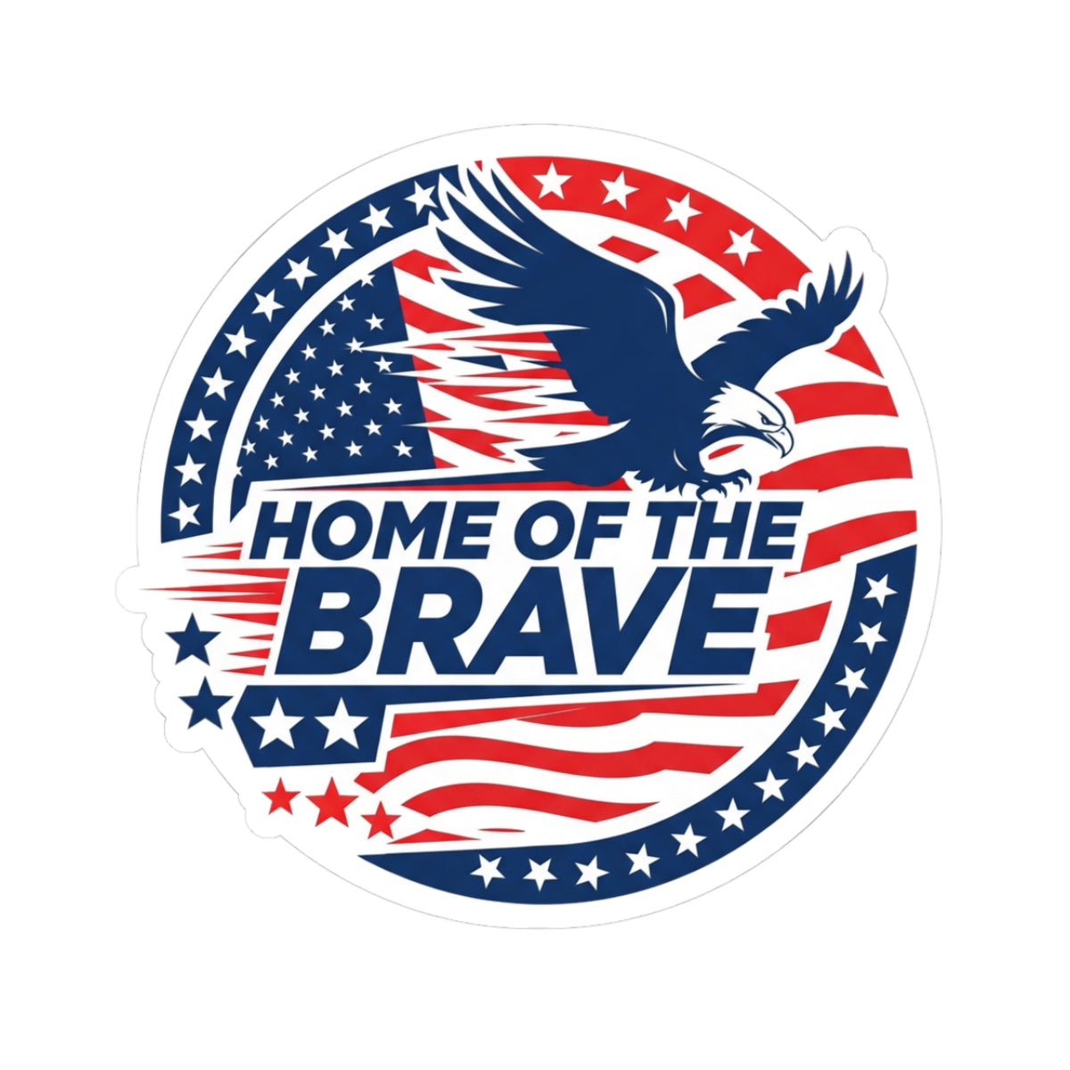 Home of the Brave Patriotic Eagle Sticker - American Flag Design - MAGA America First Decal