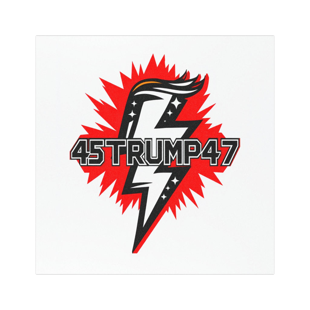 45TRUMP47 Lightning Bolt Magnet Bumper Sticker - 5x5 Inch Weatherproof Political Car Decal - My Maga Swag