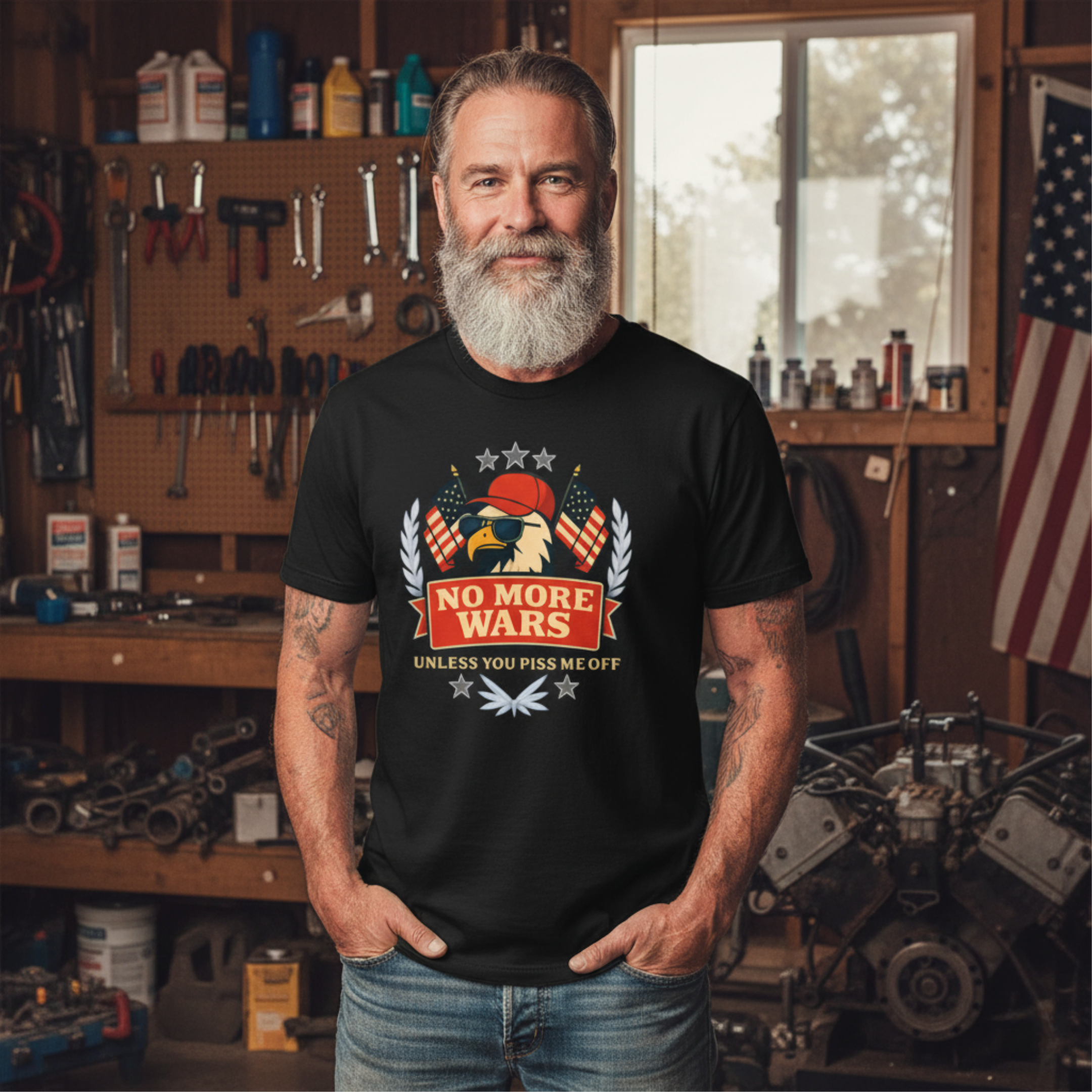 No More Wars - America First, USA Patriotic Tee for Men & Women