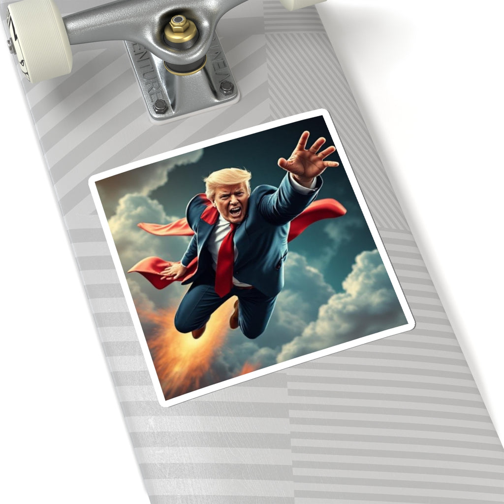 Trump Superhero Sticker - America First Patriotic Decal - Premium Vinyl