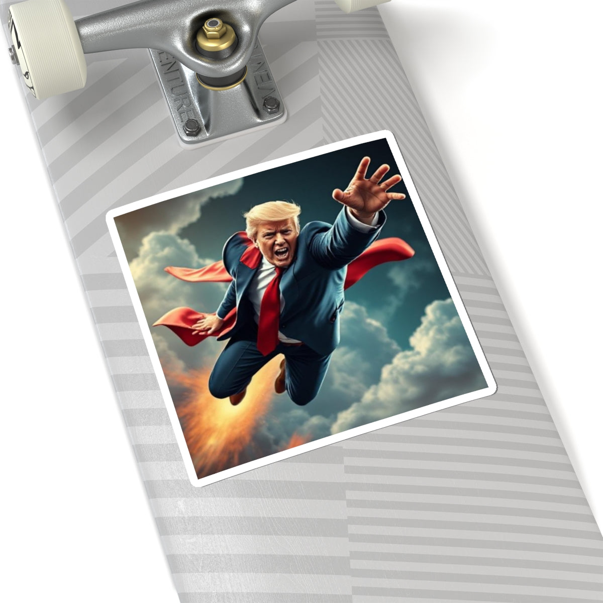 Trump Superhero Sticker - America First Patriotic Decal - Premium Vinyl