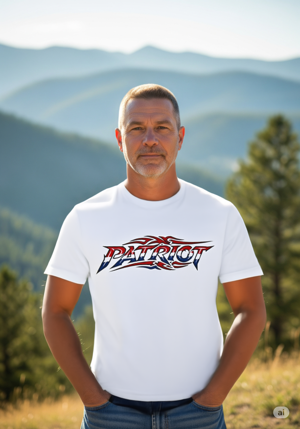 PATRIOT American Design T-Shirt - Red White Blue American Pride Tee - Premium Cotton