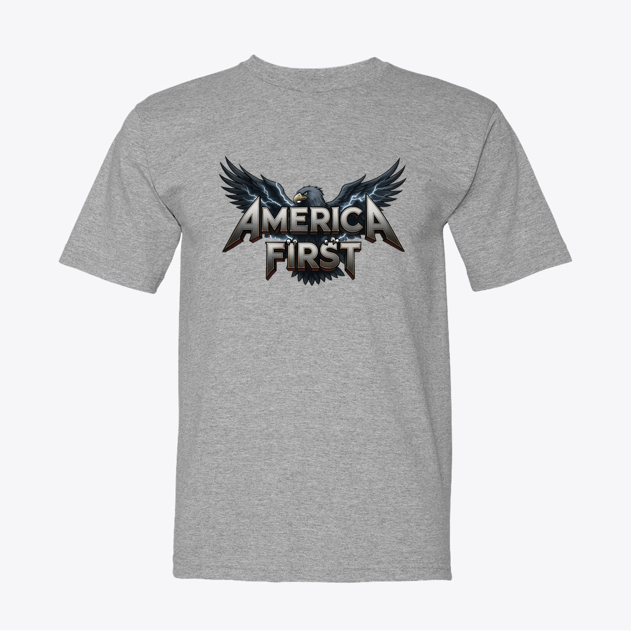 America First Patriotic Eagle T-Shirt | American Flag Apparel - Unisex Cotton T-Shirt - My Maga Swag
