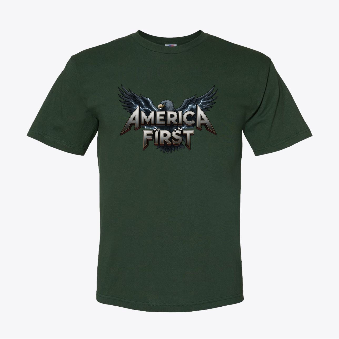 America First Patriotic Eagle T-Shirt | American Flag Apparel - Unisex Cotton T-Shirt - My Maga Swag