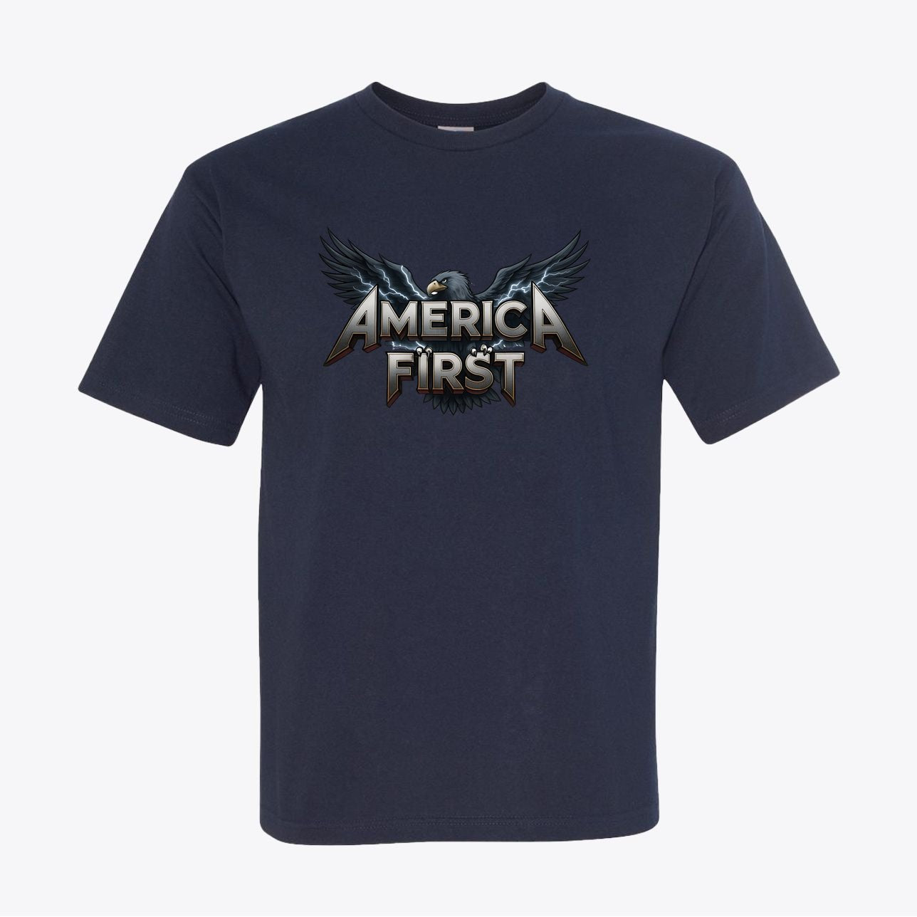 America First Patriotic Eagle T-Shirt | American Flag Apparel - Unisex Cotton T-Shirt - My Maga Swag