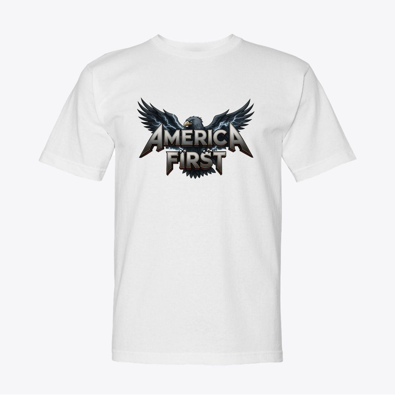 America First Patriotic Eagle T-Shirt | American Flag Apparel - Unisex Cotton T-Shirt - My Maga Swag