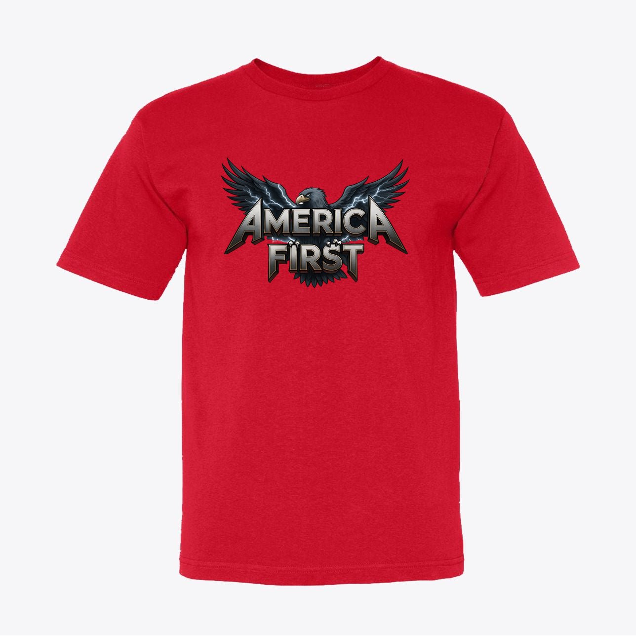America First Patriotic Eagle T-Shirt | American Flag Apparel - Unisex Cotton T-Shirt - My Maga Swag