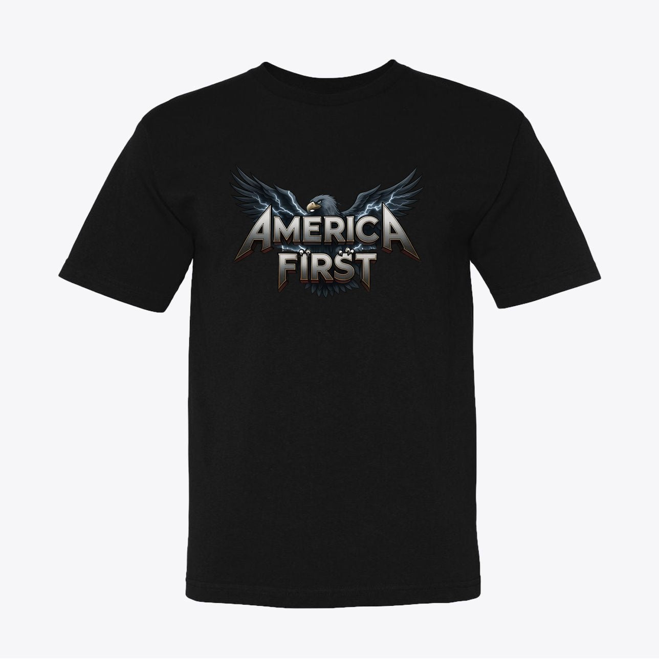 America First Patriotic Eagle T-Shirt | American Flag Apparel - Unisex Cotton T-Shirt - My Maga Swag