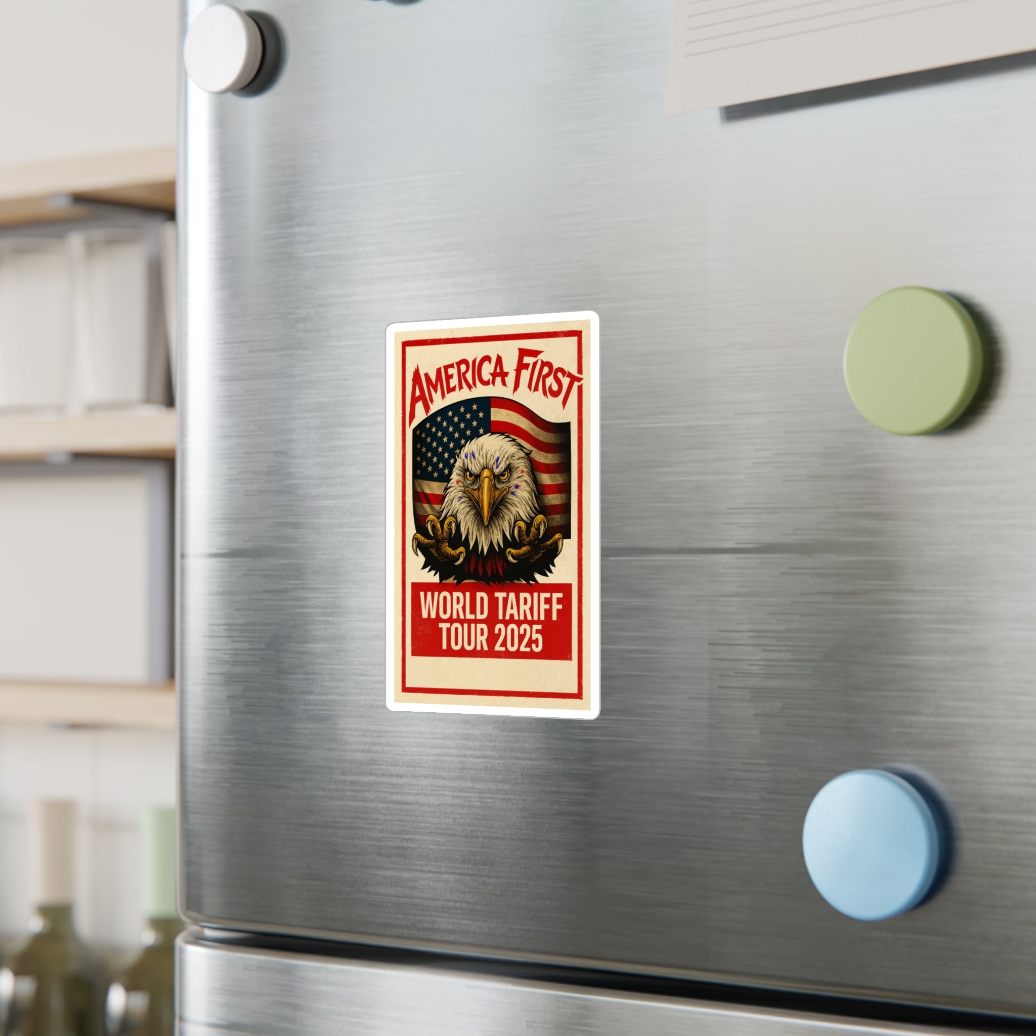 America First Sticker - Patriotic Eagle Decal - Conservative Pro - Tariff Merchandise - My Maga Swag