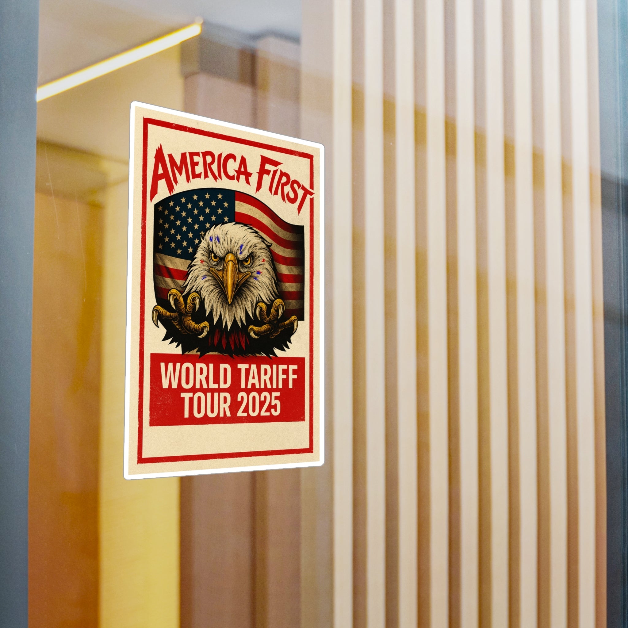 America First Sticker - Patriotic Eagle Decal - Conservative Pro - Tariff Merchandise - My Maga Swag