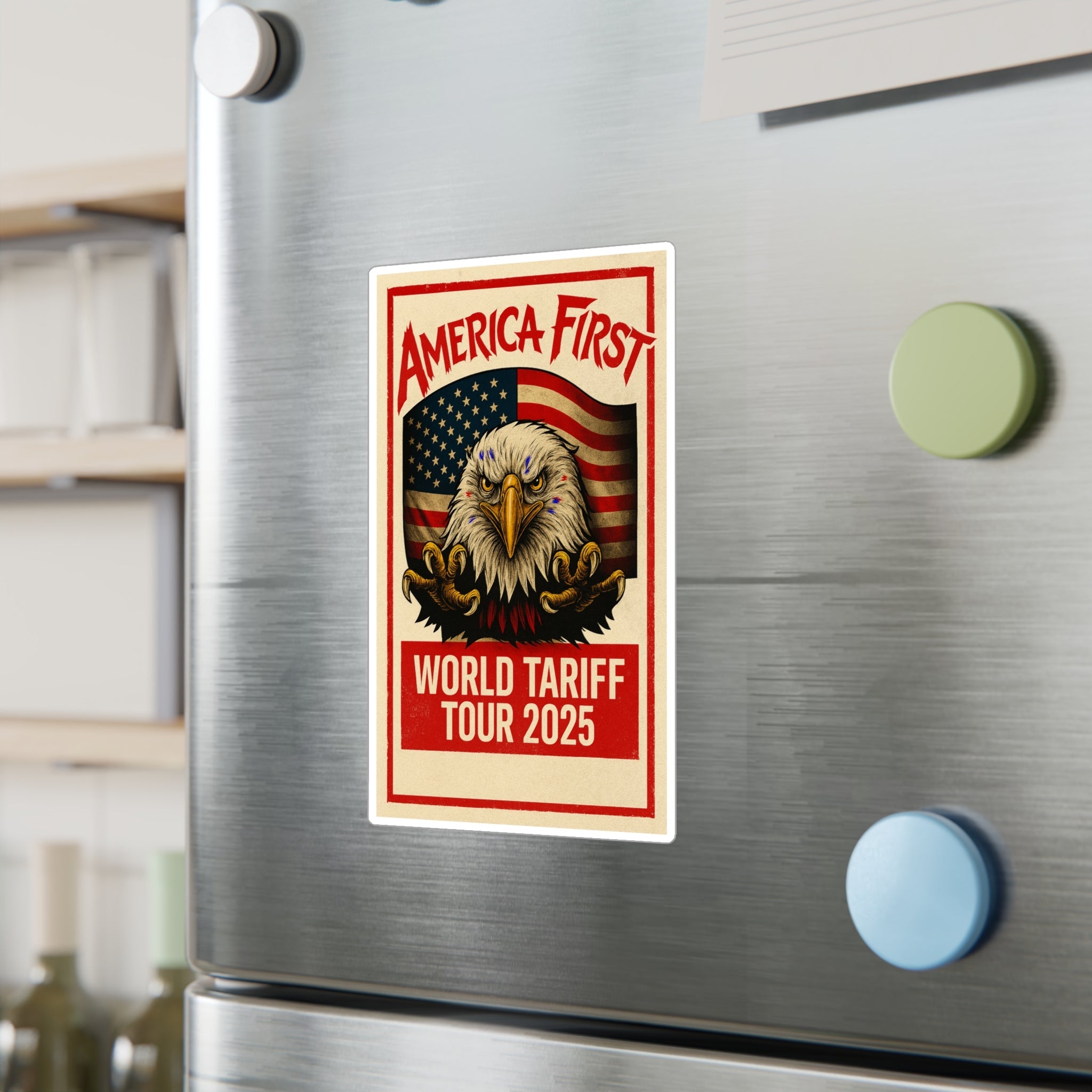 America First Sticker - Patriotic Eagle Decal - Conservative Pro - Tariff Merchandise - My Maga Swag