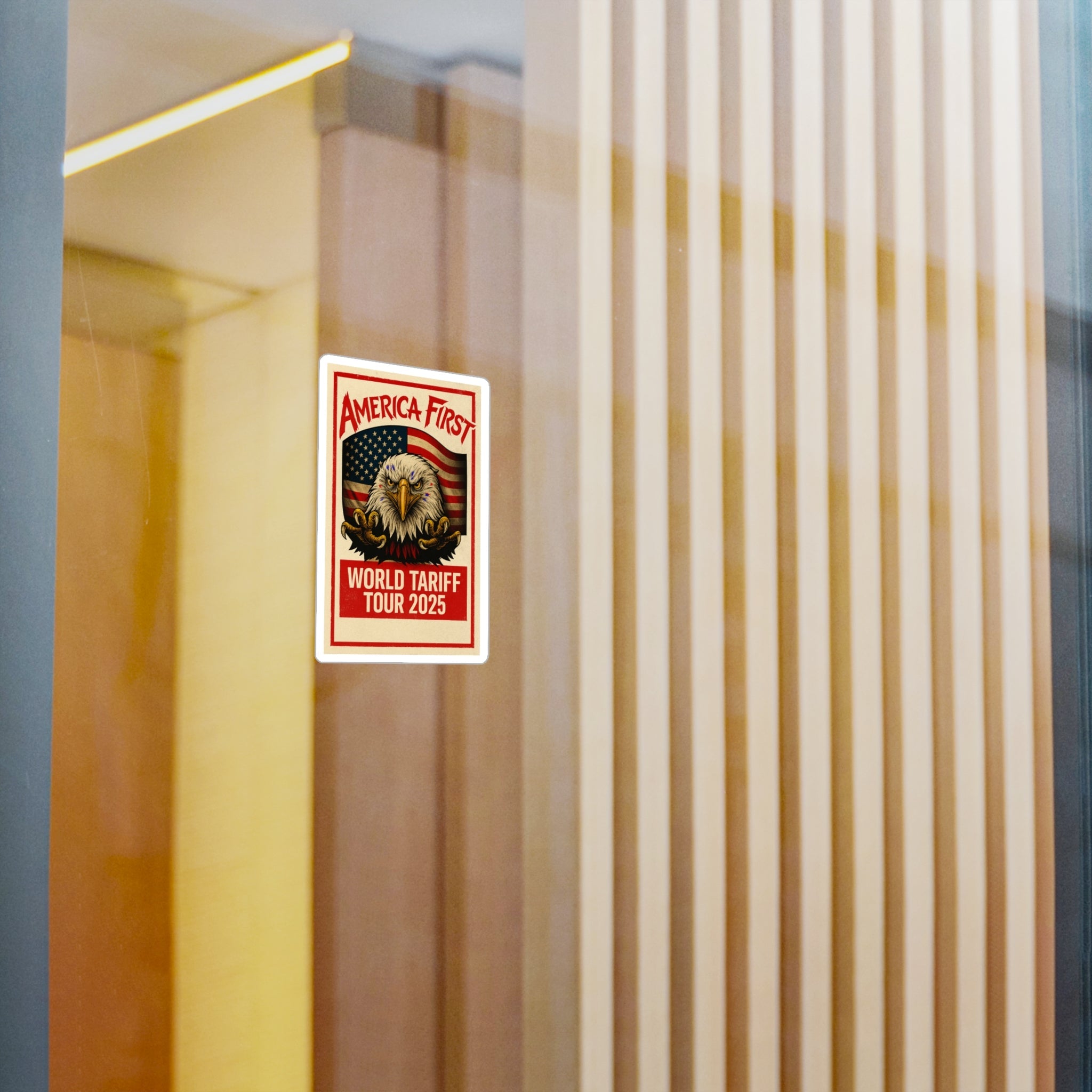 America First Sticker - Patriotic Eagle Decal - Conservative Pro - Tariff Merchandise - My Maga Swag