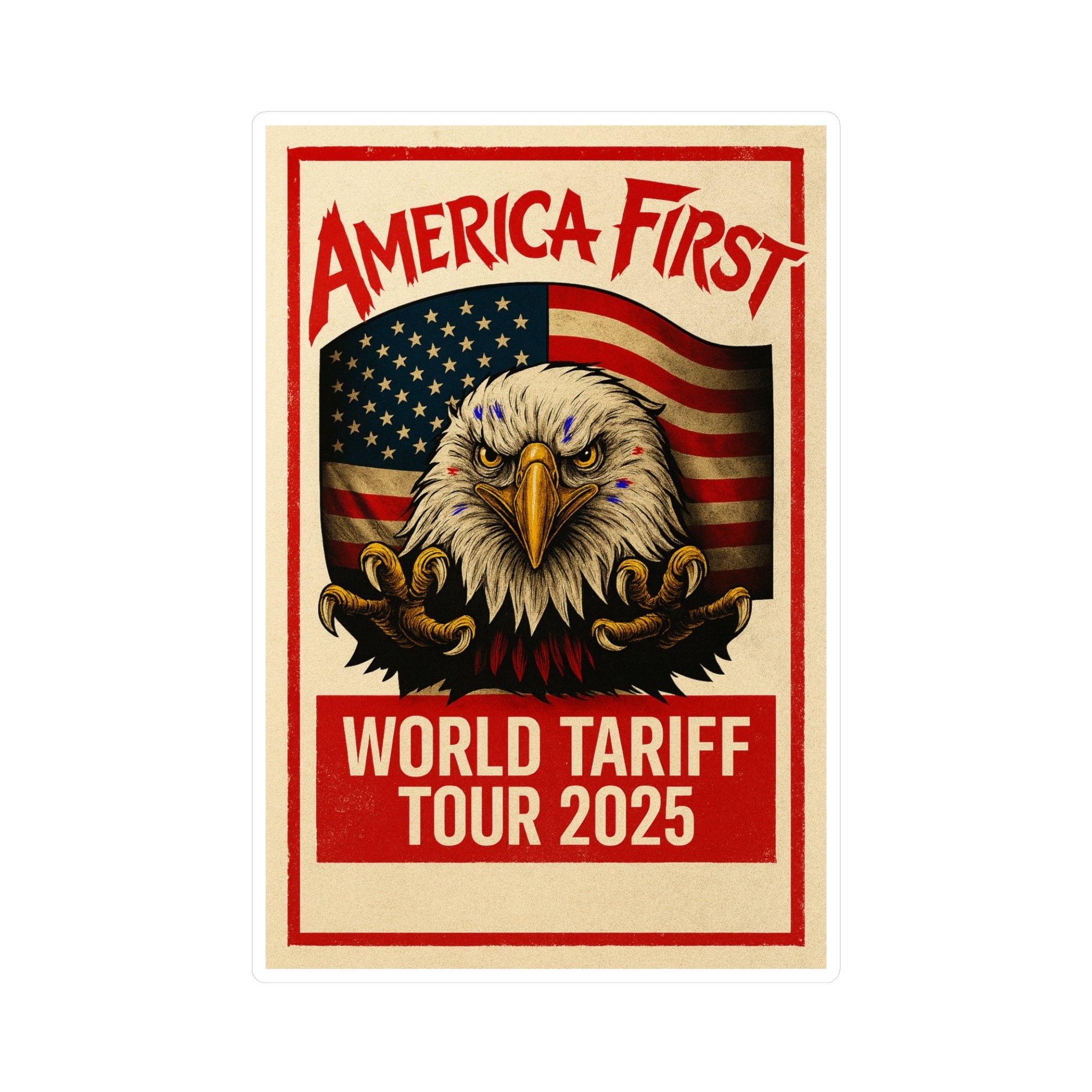 America First Sticker - Patriotic Eagle Decal - Conservative Pro - Tariff Merchandise - My Maga Swag