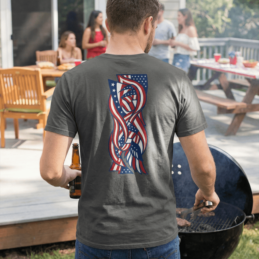 Dynamic Liberty Flow Graphic Tee 100% American Made Dynamic Liberty Flow Tee – Abstract Flag Design – Union Sewn Unisex - My Maga Swag