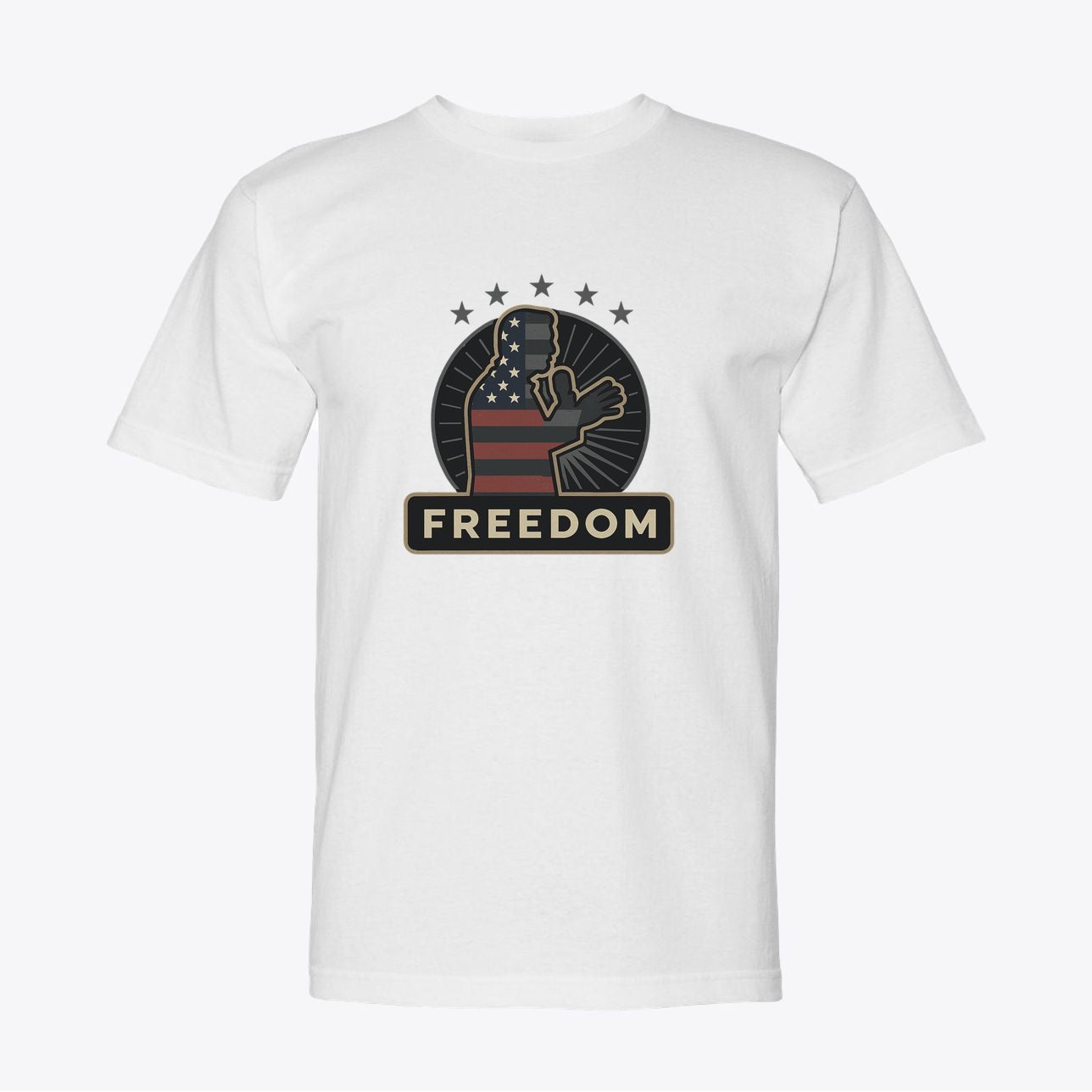Freedom Patriotic T-Shirt - American Flag Fist Design - Unixex Cotton Tee - My Maga Swag
