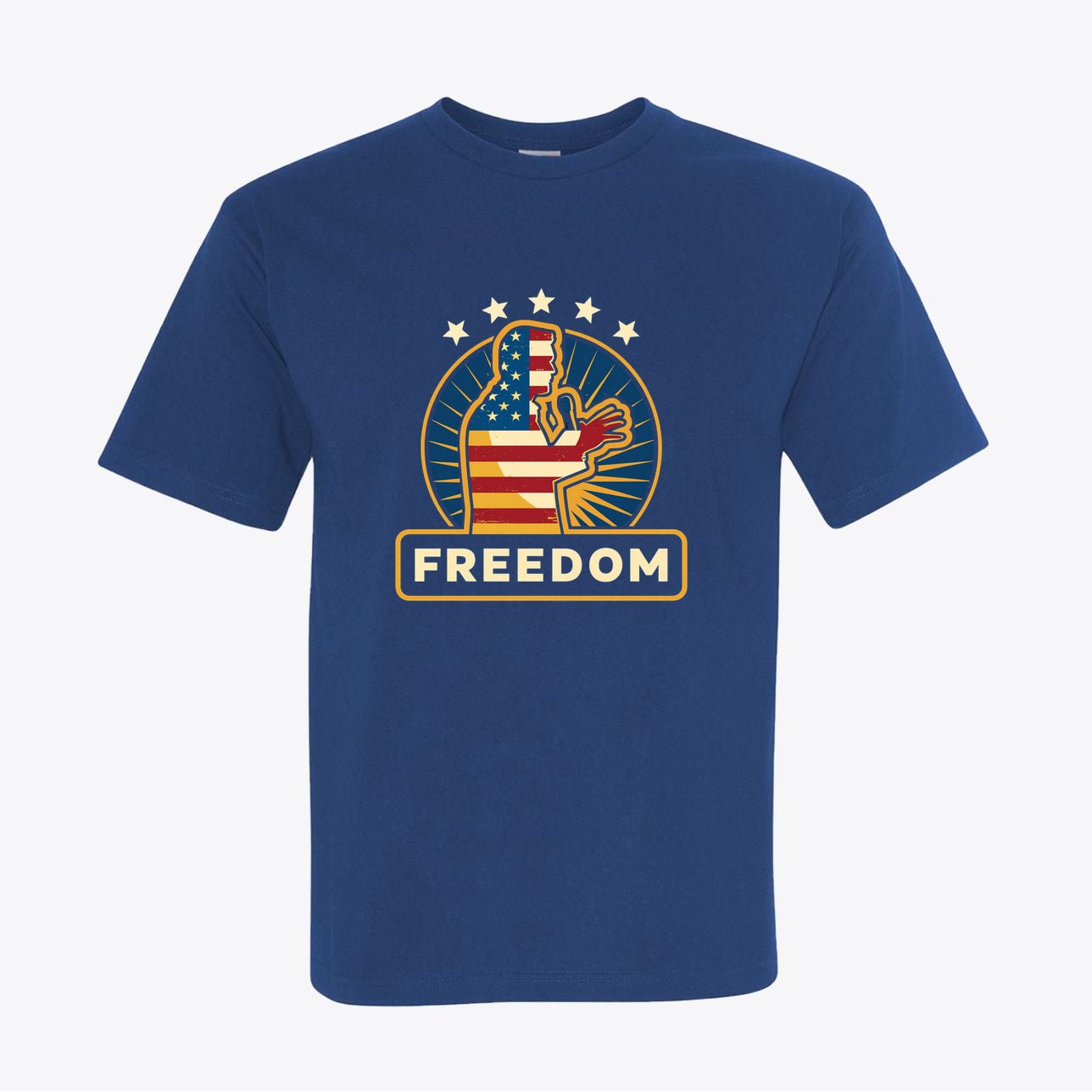 Freedom Patriotic T-Shirt - American Flag Fist Design - Unixex Cotton Tee - My Maga Swag