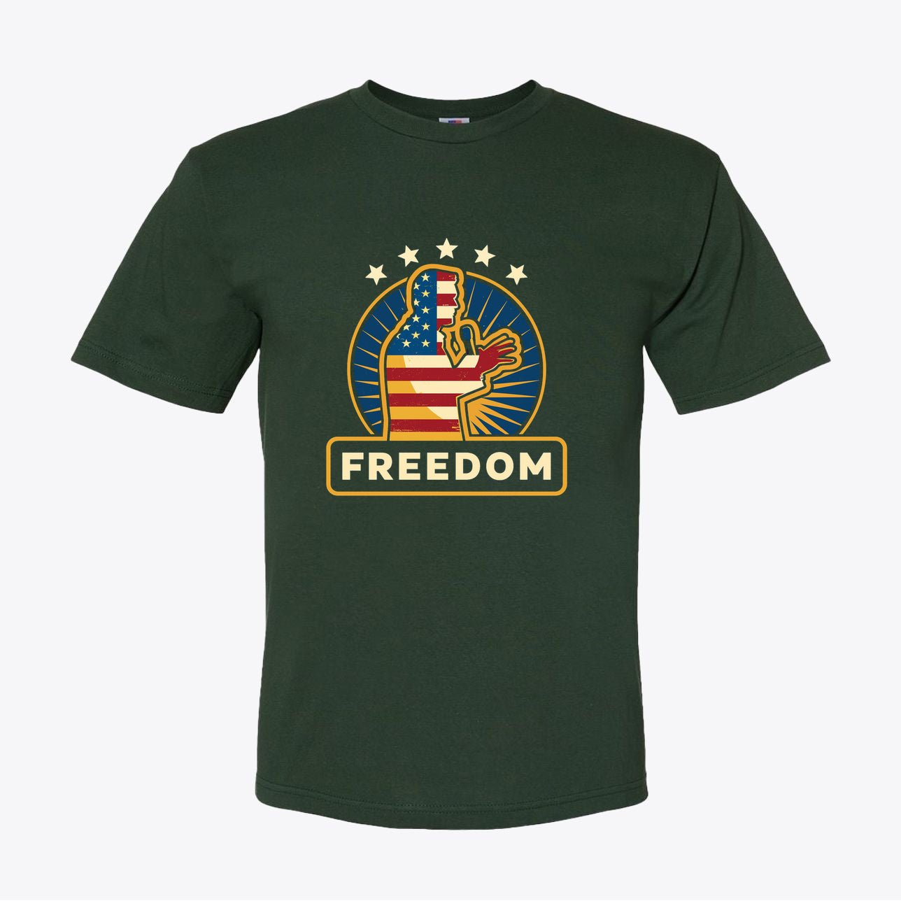 Freedom Patriotic T-Shirt - American Flag Fist Design - Unixex Cotton Tee - My Maga Swag