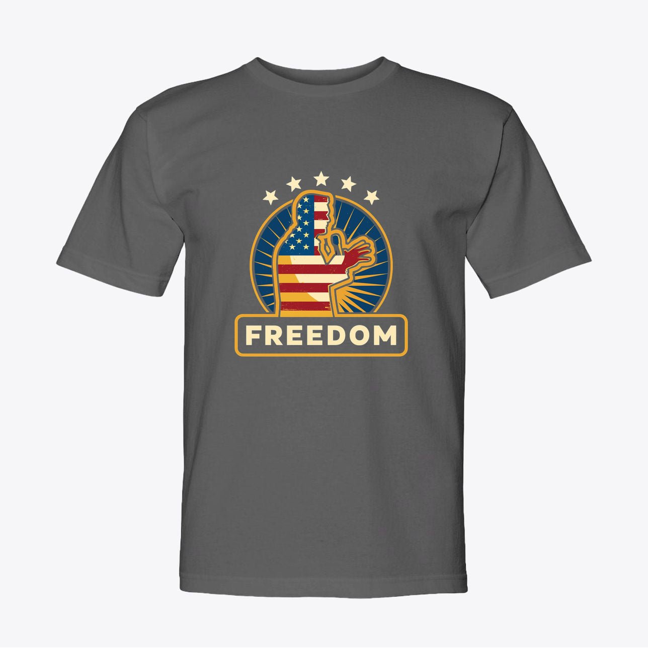 Freedom Patriotic T-Shirt - American Flag Fist Design - Unixex Cotton Tee - My Maga Swag