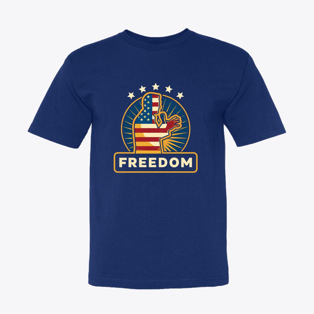 Freedom Patriotic T-Shirt - American Flag Fist Design - Unixex Cotton Tee - My Maga Swag