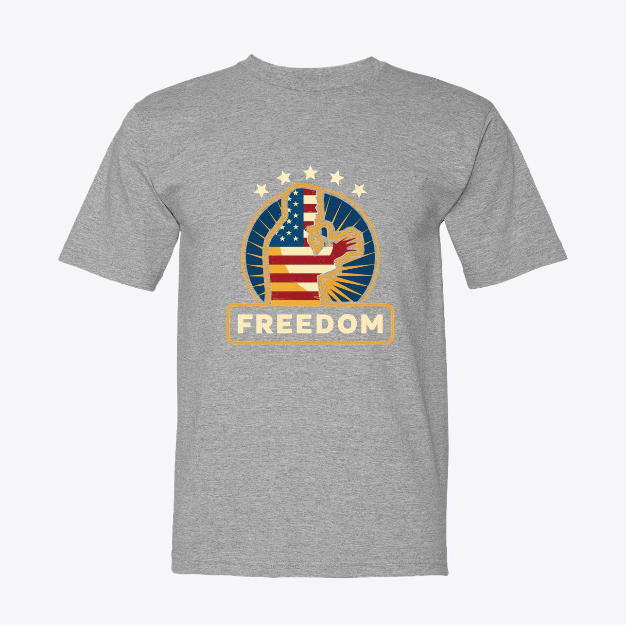 Freedom Patriotic T-Shirt - American Flag Fist Design - Unixex Cotton Tee - My Maga Swag