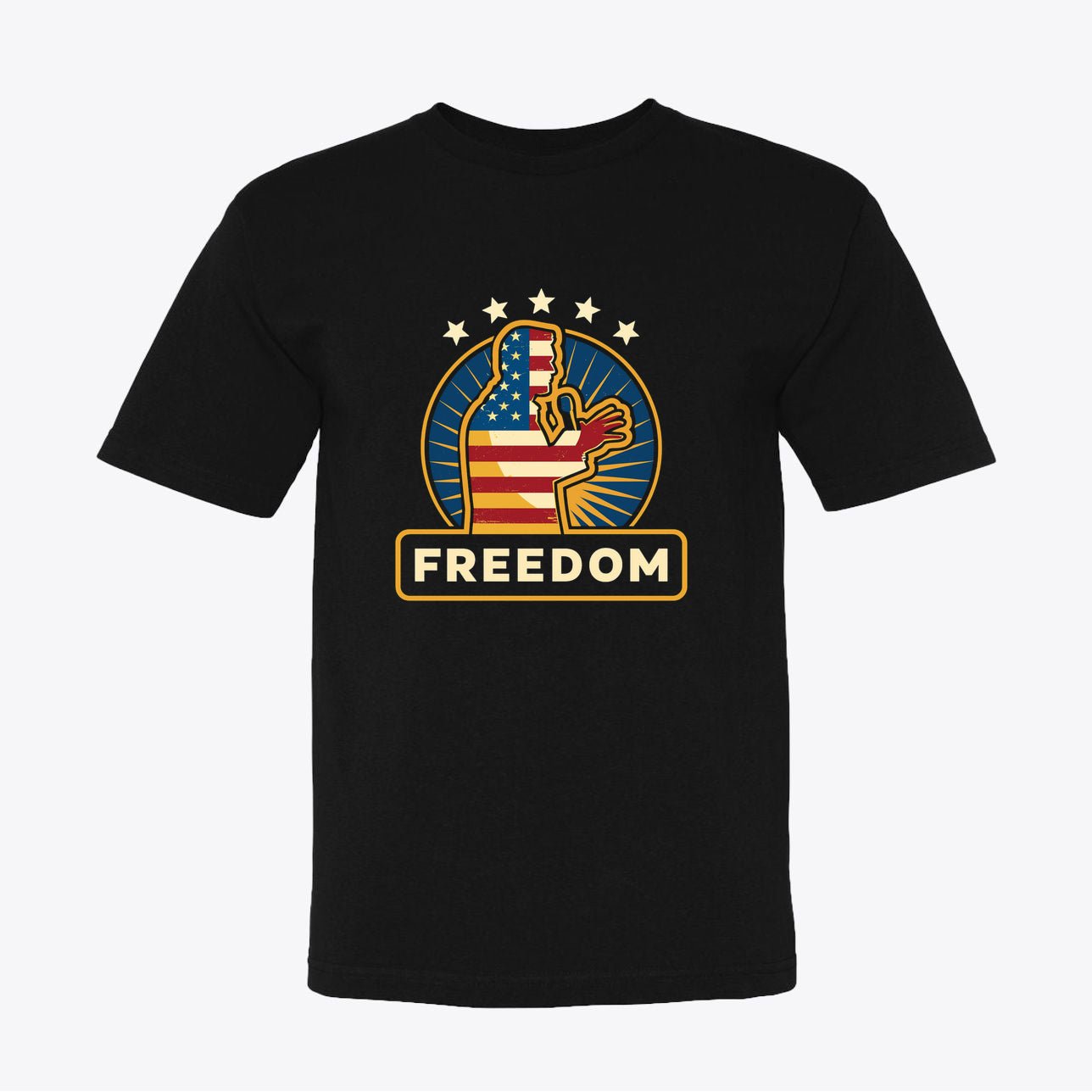Freedom Patriotic T-Shirt - American Flag Fist Design - Unixex Cotton Tee - My Maga Swag