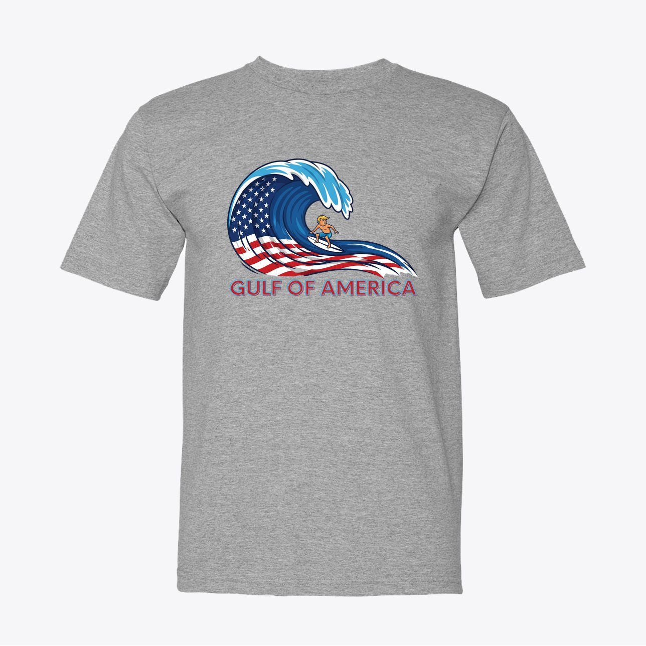 Gulf of America Surf T-Shirt, Cool Beach Tee for Summer, Unisex Graphic Shirt, American Wave Design, Patriotic Gift for Surfers - My Maga Swag