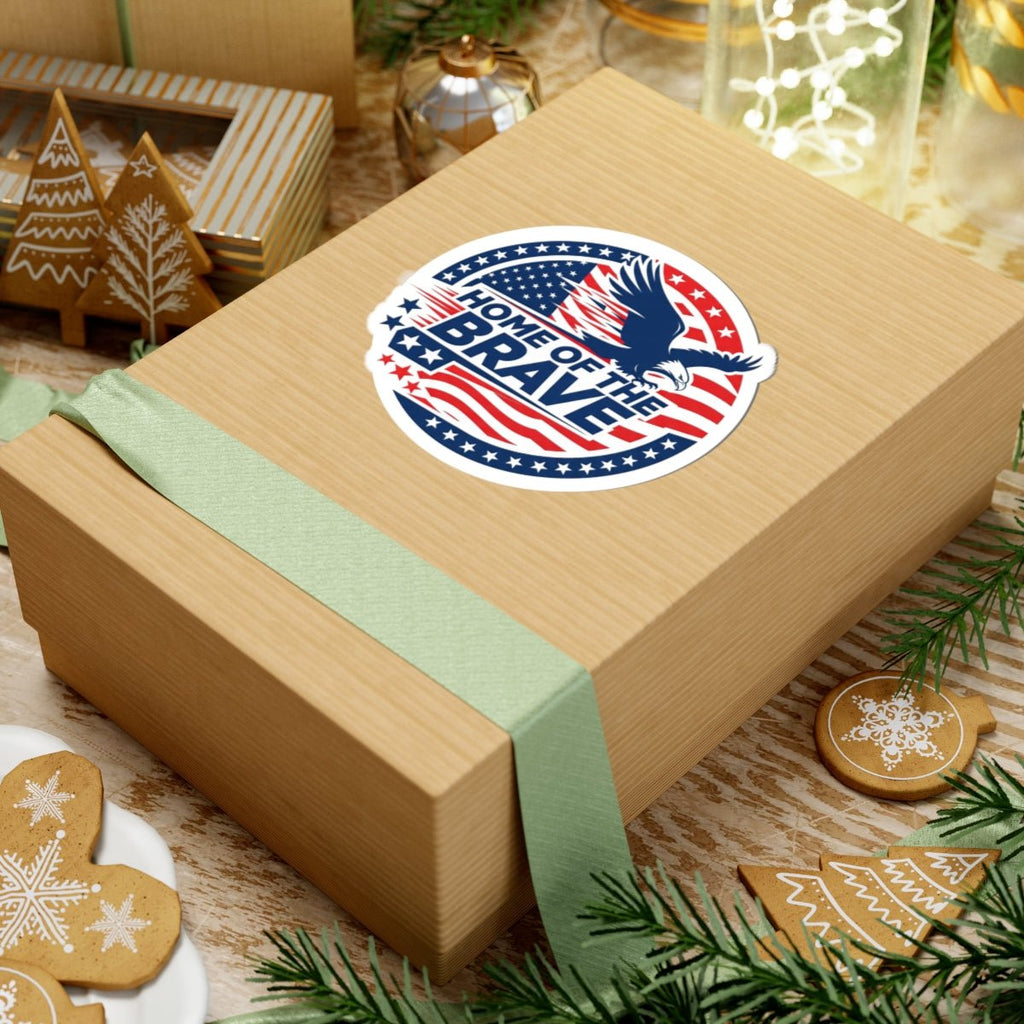 Home of the Brave Patriotic Eagle Sticker - American Flag Design - MAGA America First Decal - My Maga Swag