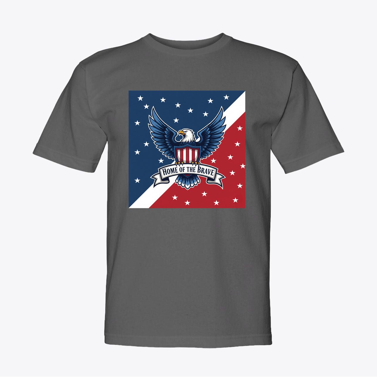 Home of the Brave Patriotic Eagle T-Shirt - American Pride Shirt for Patriots - Red White Blue USA Design - My Maga Swag