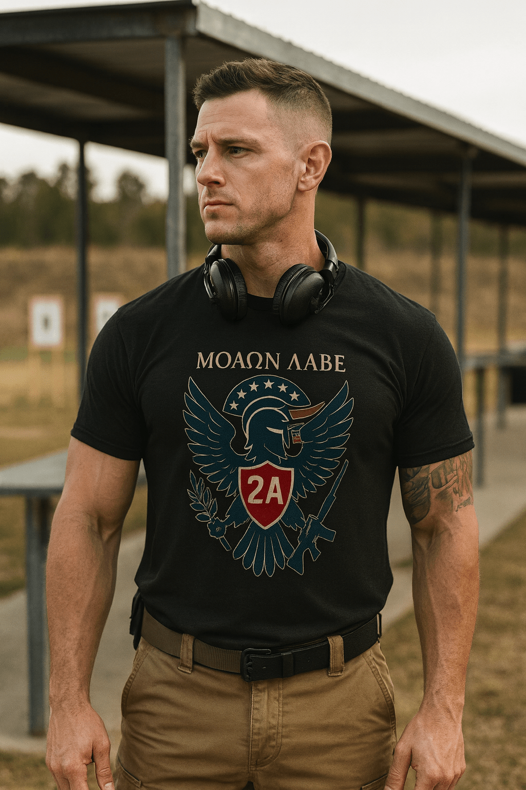Molon Labe 2A Spartan Eagle Tee | "Come and Take It" Second Amendment Patriot Tee - My Maga Swag