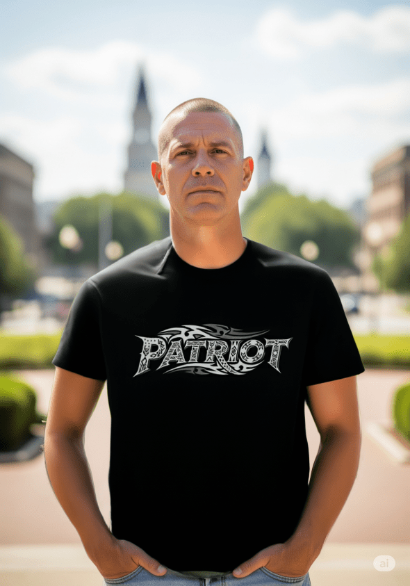 PATRIOT Pencil Design T-Shirt - Premium Cotton Patriotic Tee - Made in USA - Unisex Short Sleeve - My Maga Swag
