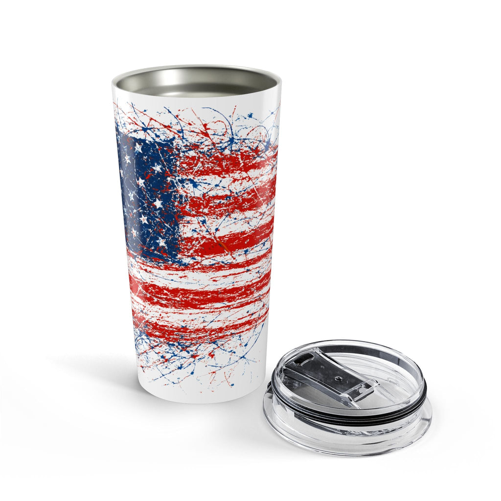 Patriotic 20oz Tumbler - Red White Blue, Travel Mug, American Flag Drinkware, Gift for Patriots - My Maga Swag