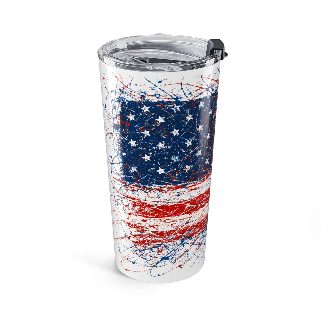 Patriotic 20oz Tumbler - Red White Blue, Travel Mug, American Flag Drinkware, Gift for Patriots - My Maga Swag