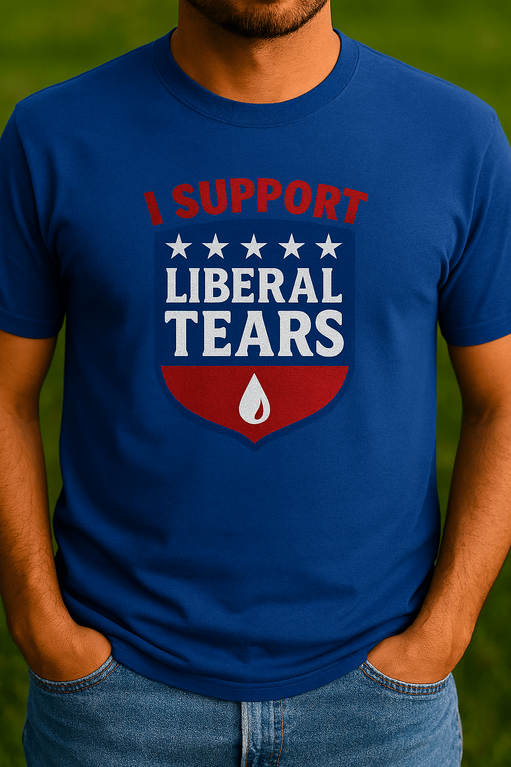 Patriotic Stars Shield Design T-Shirt - Unisex Cotton Tee - Multiple Colors - My Maga Swag