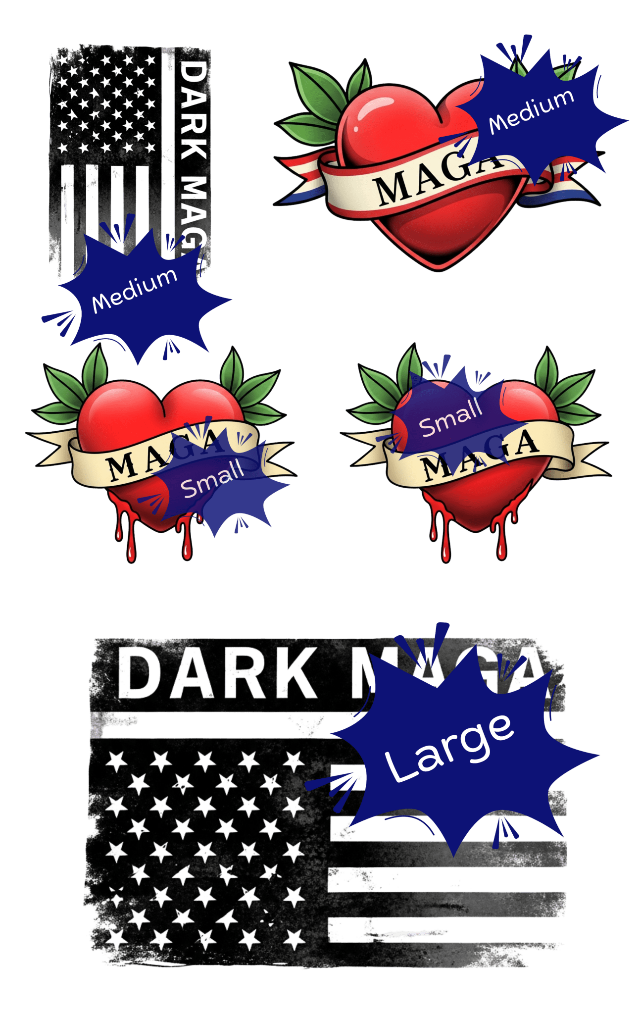 Patriotic Tattoo Collection - Temporary Tattoos - 20+ Skin Safe Tattoos - My Maga Swag