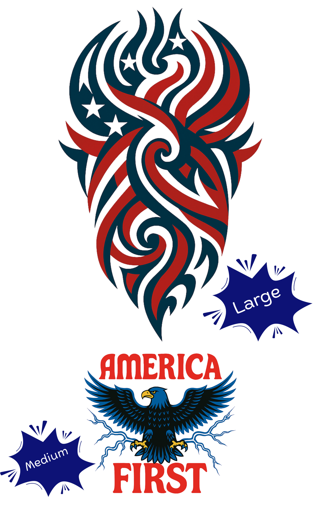 Patriotic Tattoo Collection - Temporary Tattoos - 20+ Skin Safe Tattoos - My Maga Swag