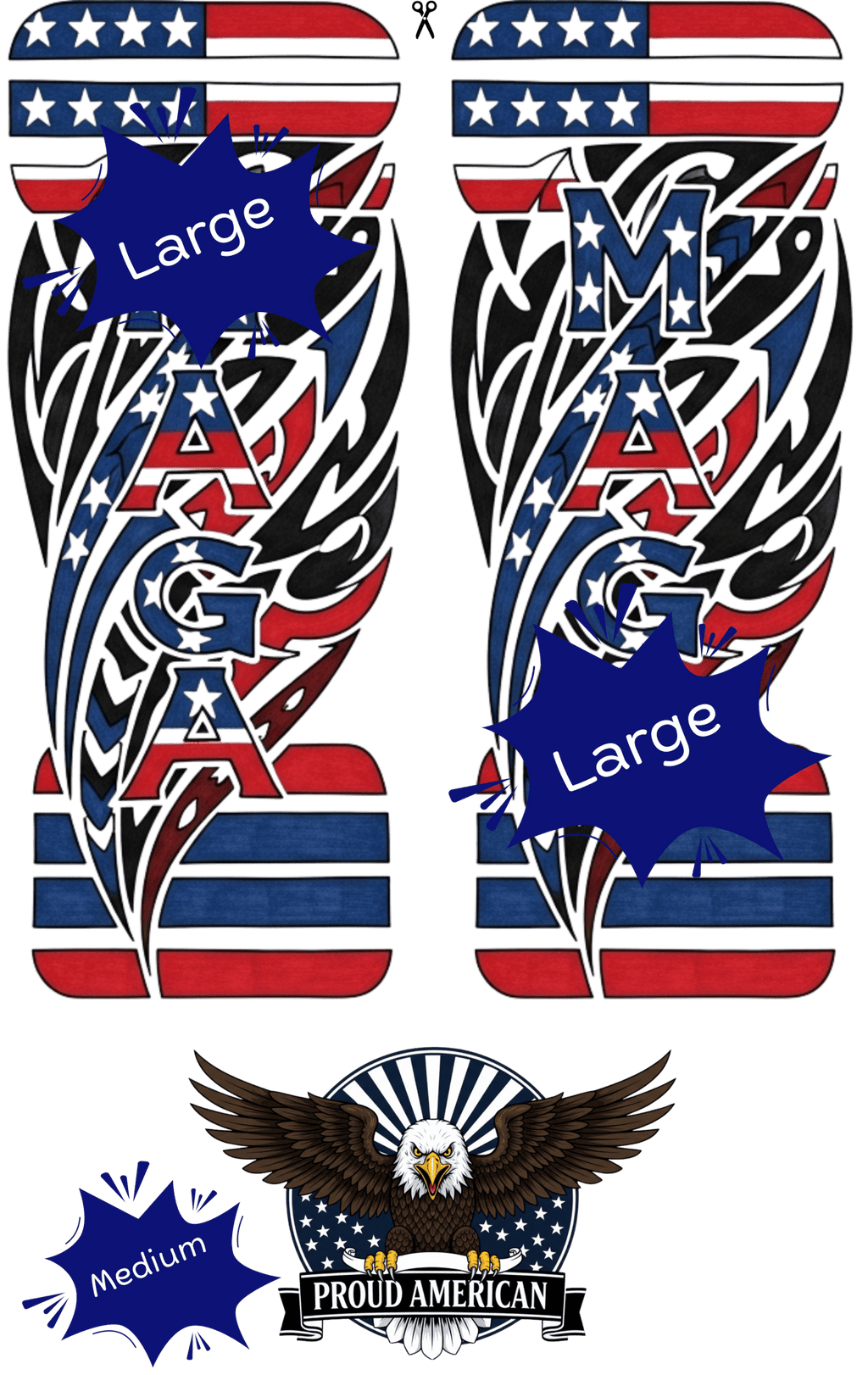 Patriotic Tattoo Collection - Temporary Tattoos - 20+ Skin Safe Tattoos - My Maga Swag