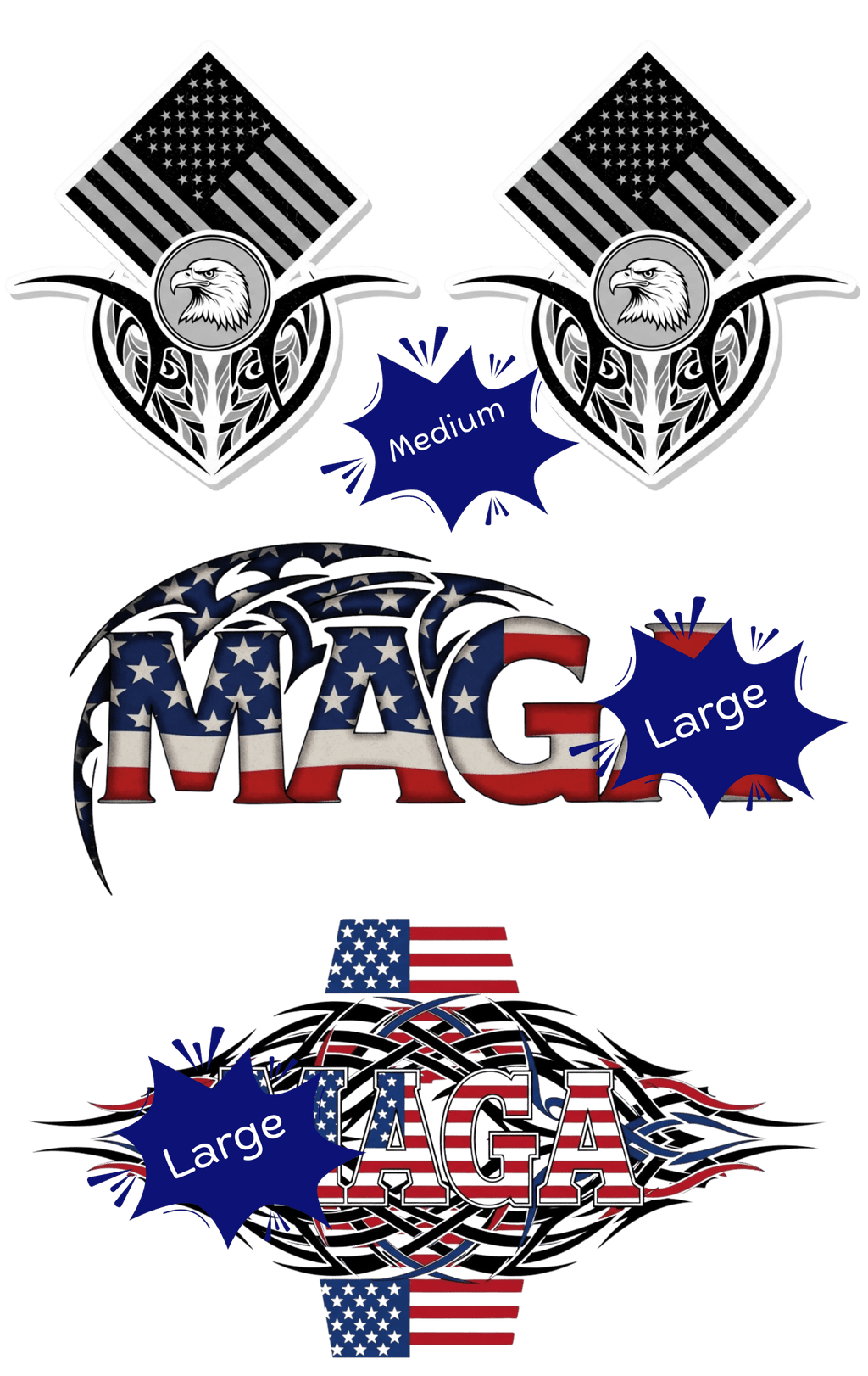 Patriotic Tattoo Collection - Temporary Tattoos - 20+ Skin Safe Tattoos - My Maga Swag