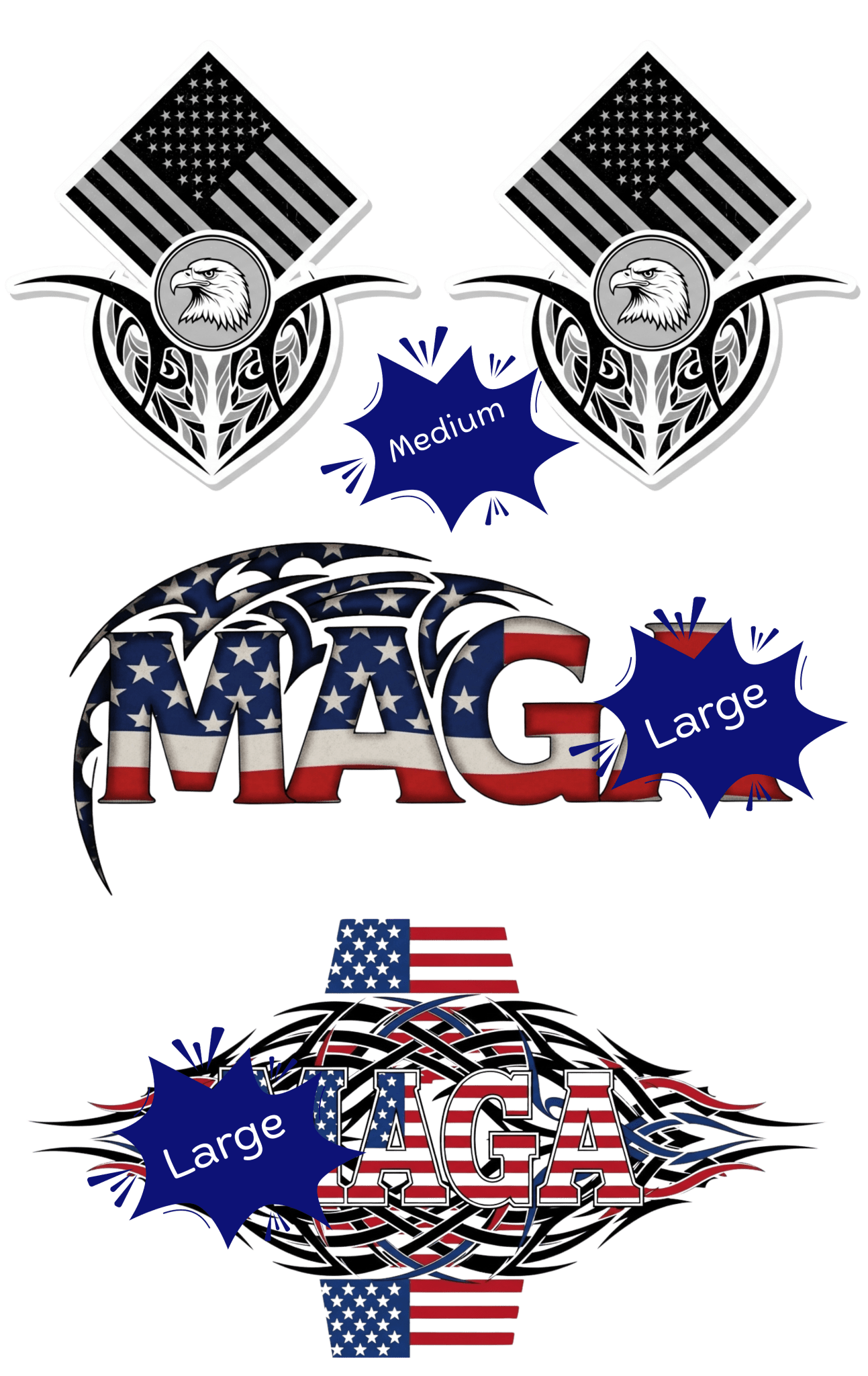 Patriotic Tattoo Collection - Temporary Tattoos - 20+ Skin Safe Tattoos - My Maga Swag