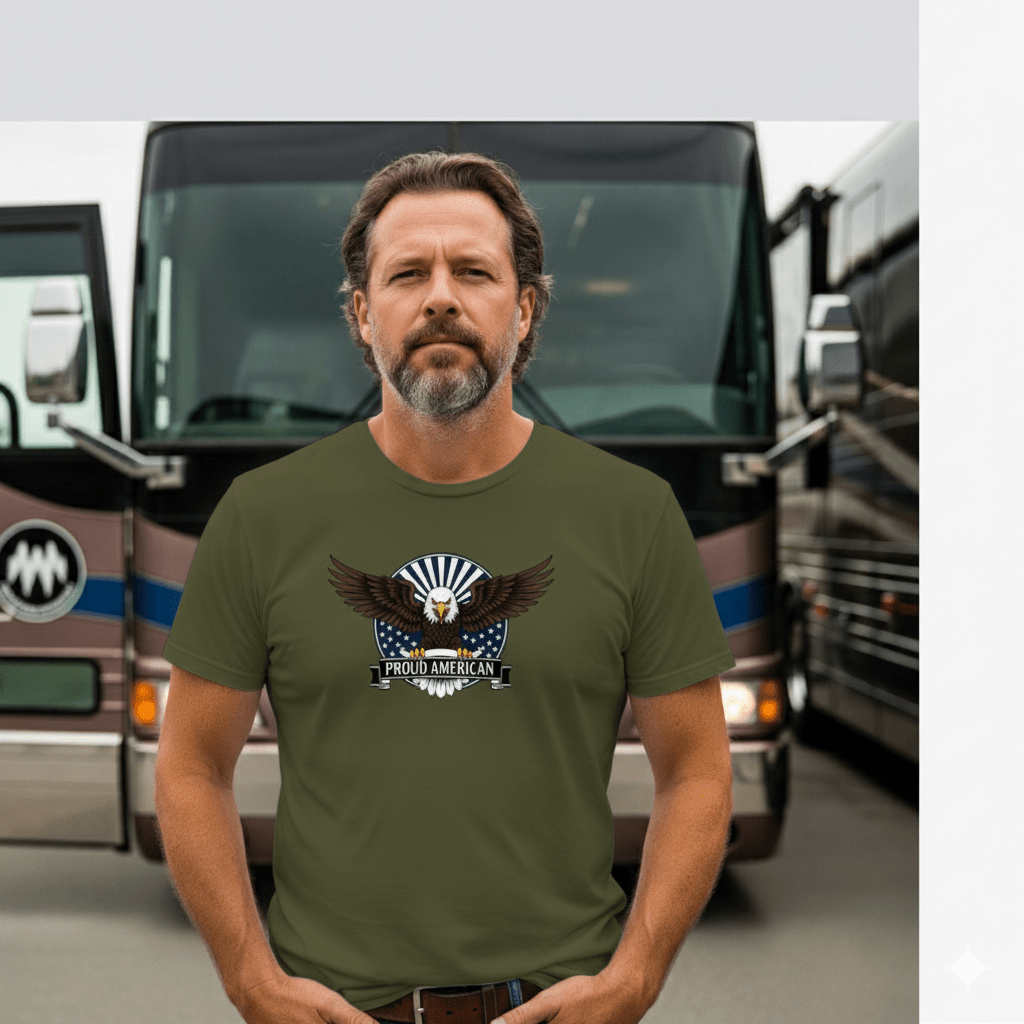 Proud American Patriotic Eagle T-Shirt - America First Trump Supporter Proud American Flag Design - Premium Quality Patriotic Apparel - My Maga Swag