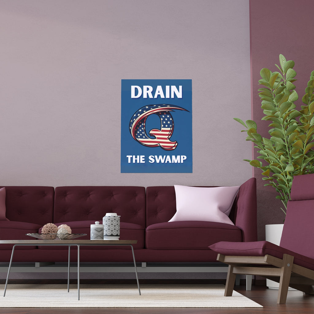 QAnon "Drain The Swamp" Patriotic Poster - My Maga Swag